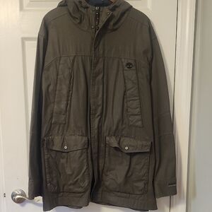 Timberland Men's Grey Hooded Field Jacket